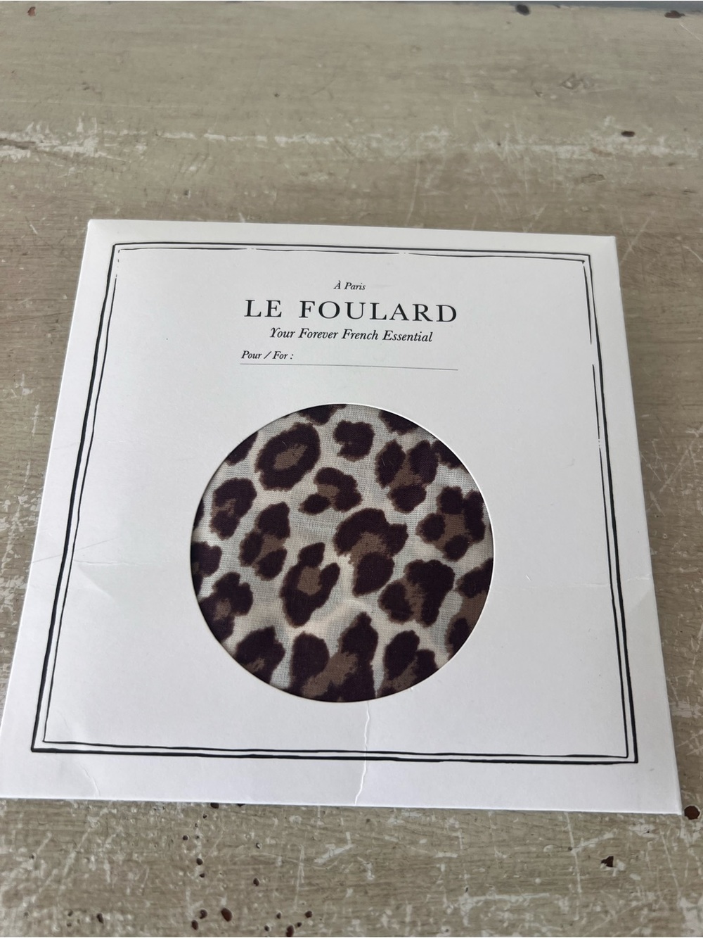 NEW Sézane Leopard Print Organic Cotton Scarf (Foulard) – In Original Packaging